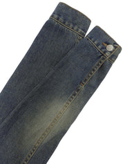 Denim logo button jacket in blue