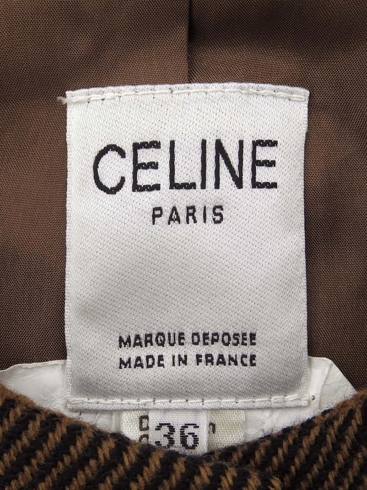 棕色格纹无领夹克