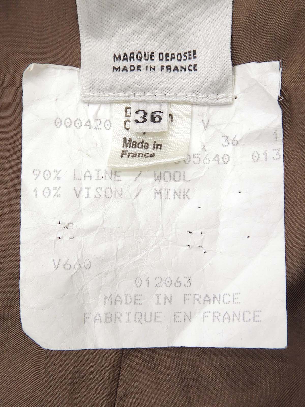 棕色格纹无领夹克