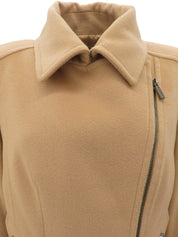 米色羊毛骑行夹克