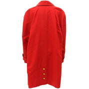 Silk CC Mark Button Double-breasted Coat Red