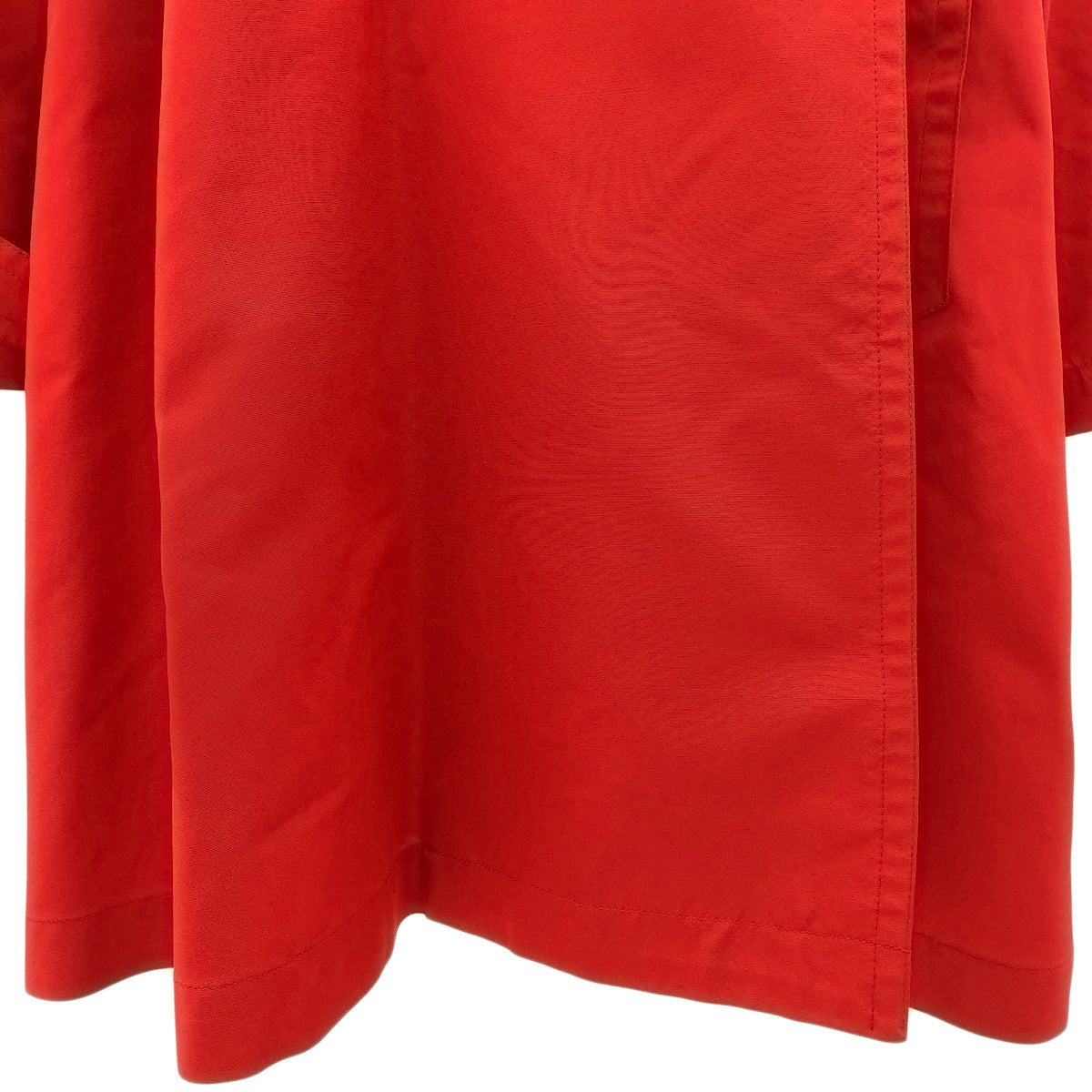 Silk CC Mark Button Double-breasted Coat Red
