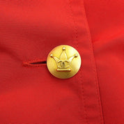 Silk CC Mark Button Double-breasted Coat Red
