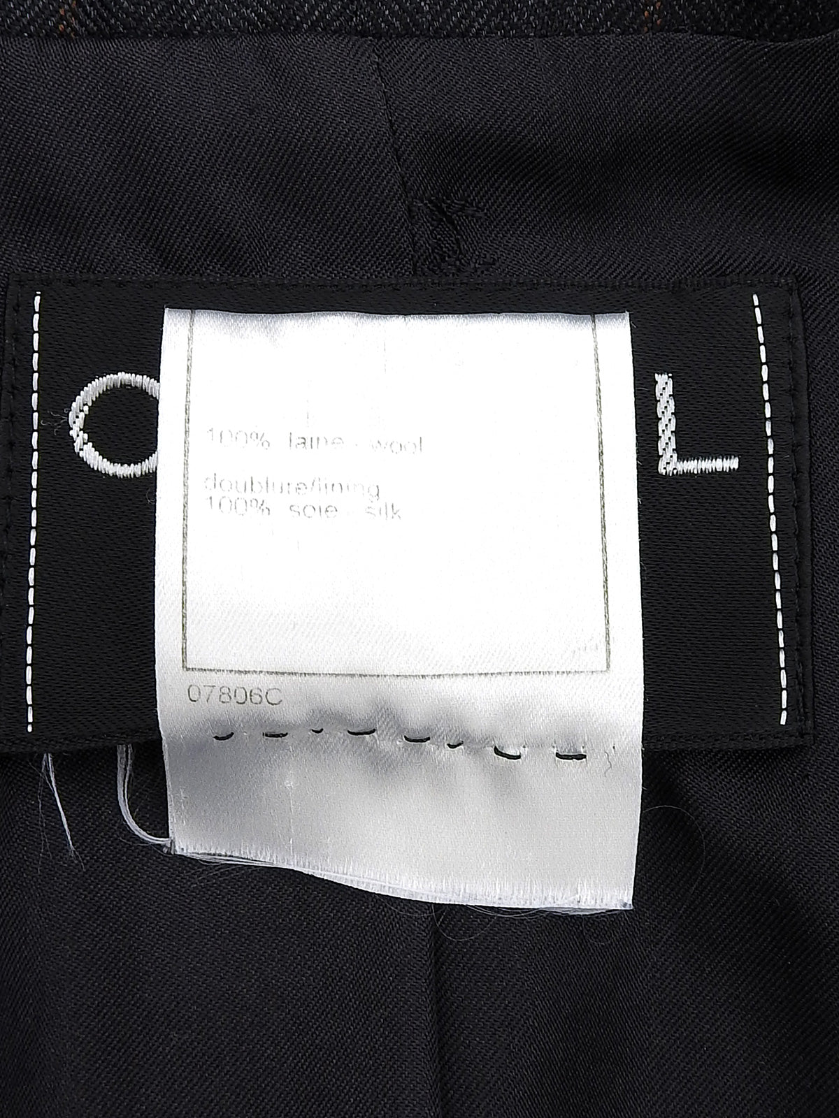 1998 年 CC 标志纽扣双排扣夹克，炭灰色