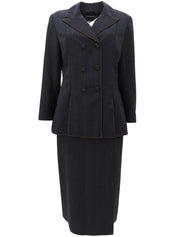 1998 年 CC 标志纽扣双排扣夹克，炭灰色