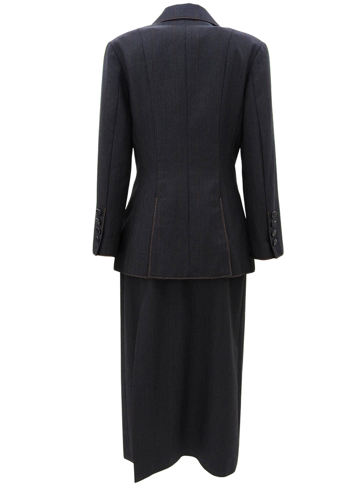 1998 年 CC 标志纽扣双排扣夹克，炭灰色