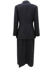 1998 年 CC 标志纽扣双排扣夹克，炭灰色