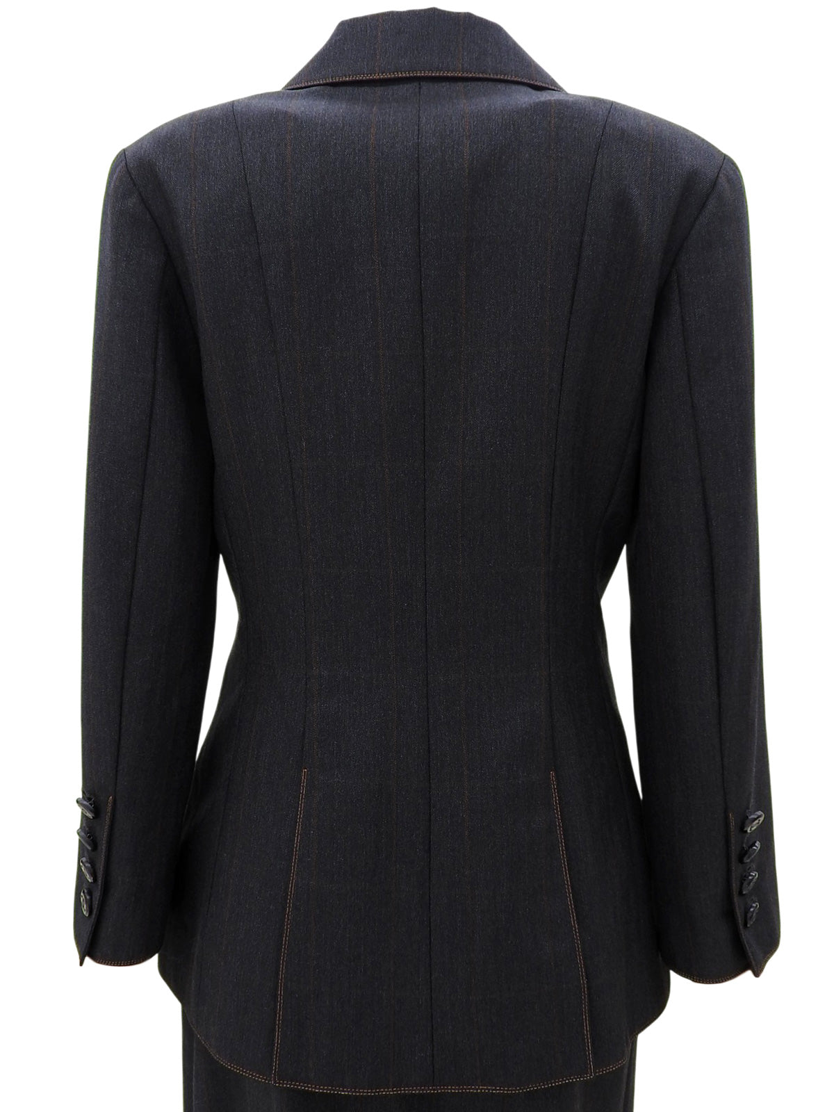 1998 年 CC 标志纽扣双排扣夹克，炭灰色