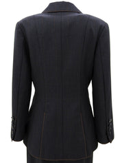 1998 年 CC 标志纽扣双排扣夹克，炭灰色