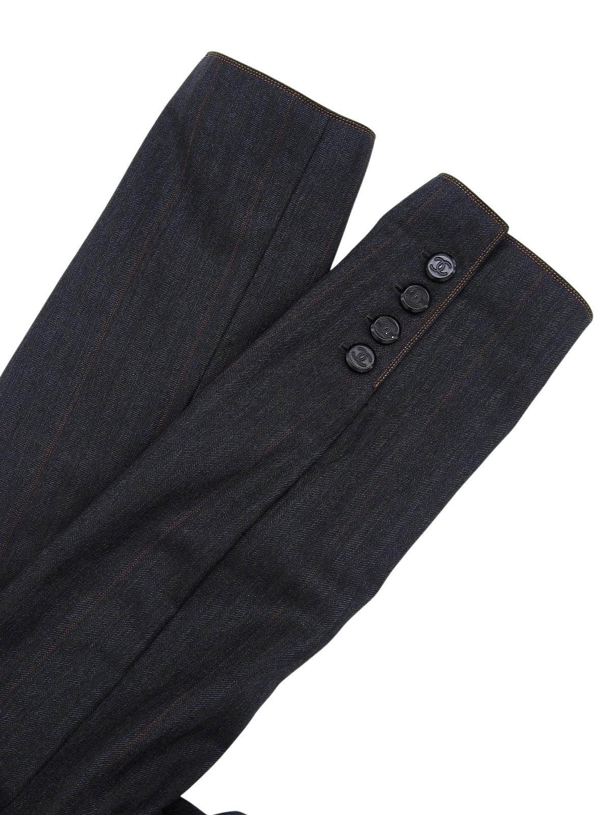 1998 年 CC 标志纽扣双排扣夹克，炭灰色