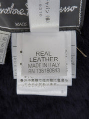 Navy Real Leather Mouton Jacket