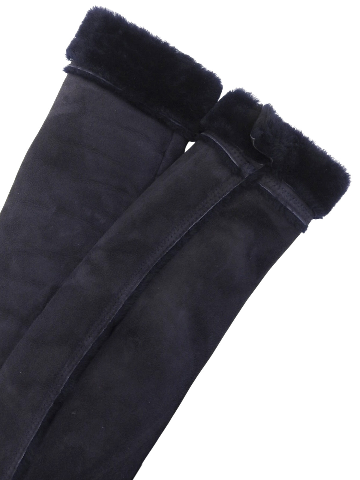 Navy Real Leather Mouton Jacket