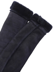 Navy Real Leather Mouton Jacket