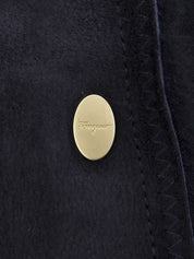 Navy Real Leather Mouton Jacket