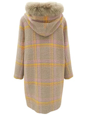 チェックパターンダッフルコート ベージュ/マルチ #9