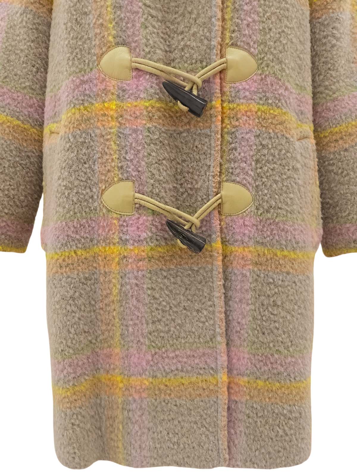 チェックパターンダッフルコート ベージュ/マルチ #9