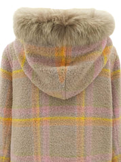 チェックパターンダッフルコート ベージュ/マルチ #9