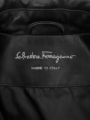 Gancini Zip-Up Quilted Coat in Black