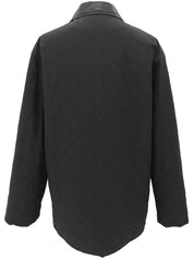 Gancini Zip-Up Quilted Coat in Black