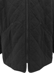 Gancini Zip-Up Quilted Coat in Black