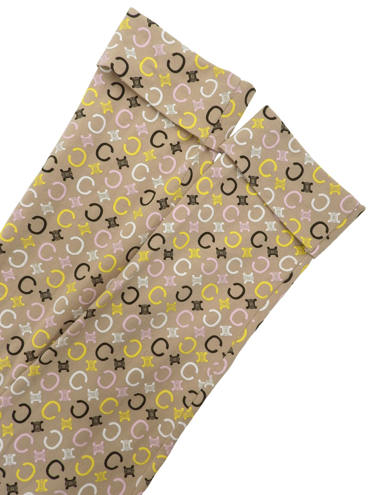 マカダムパターン長袖ポロシャツ ベージュ/マルチ