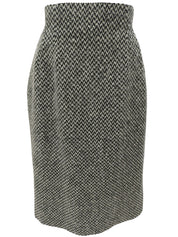 ツイードノーカラーセットアップ ホワイト/ブラック