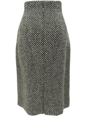 ツイードノーカラーセットアップ ホワイト/ブラック