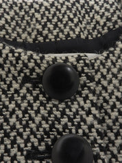 ツイードノーカラーセットアップ ホワイト/ブラック