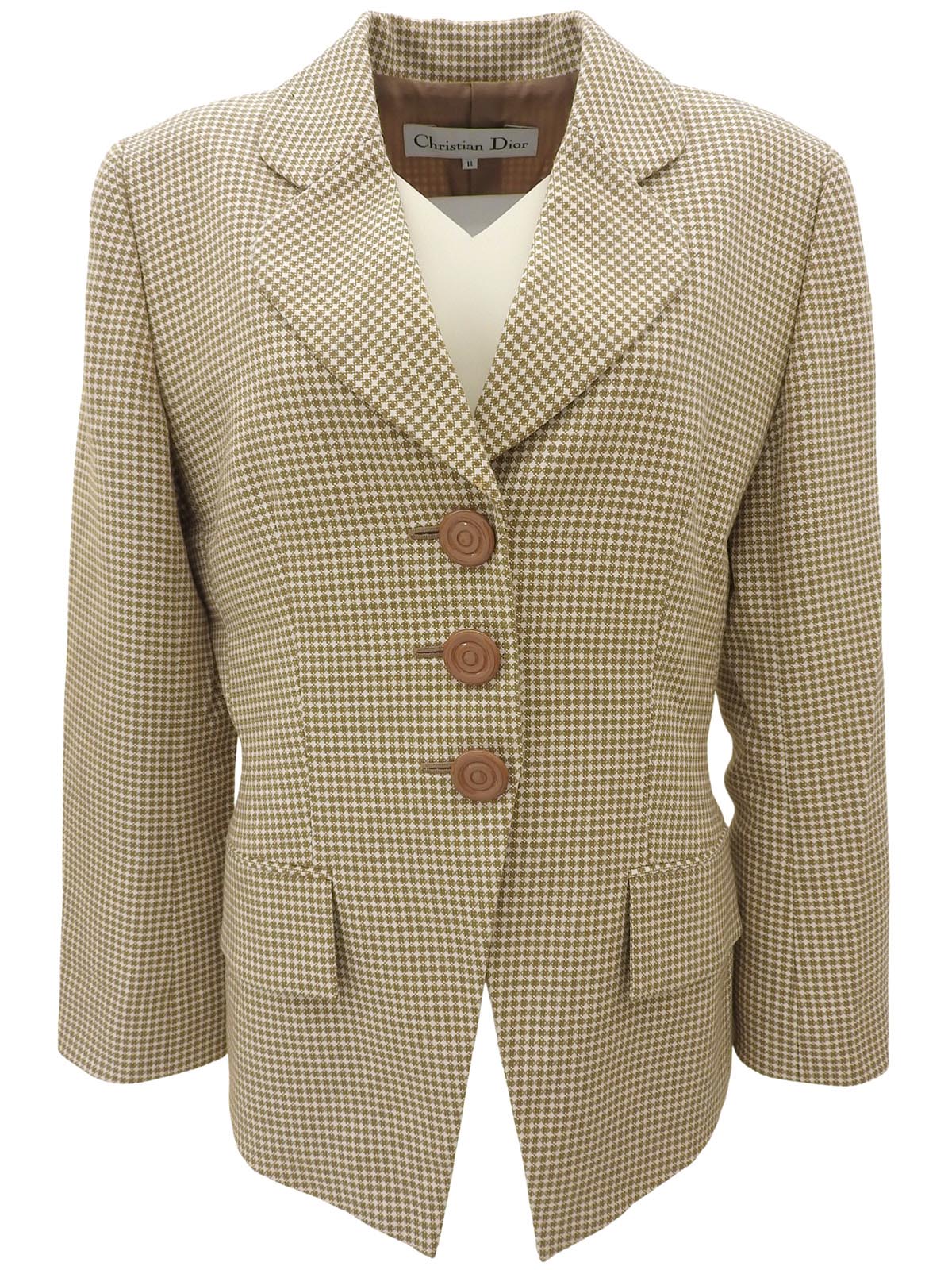 Design Pattern Jacket Beige/White