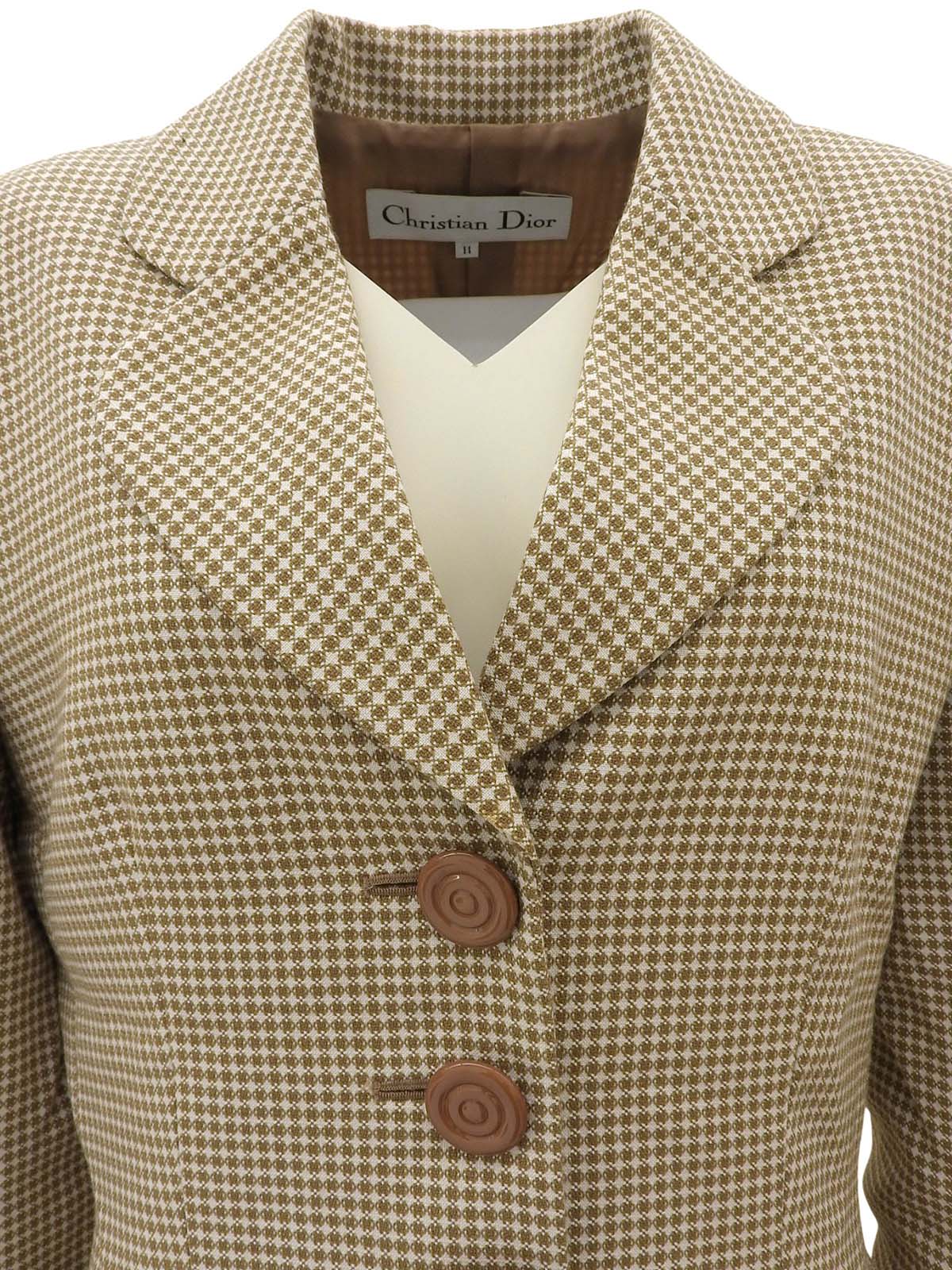 Design Pattern Jacket Beige/White