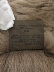 Suede and Faux Fur Combination Long Coat Greige