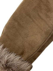 スエードファーコンビロングコート グレージュ