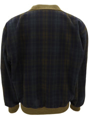 Check Pattern Horse Carriage Button Blouson in Khaki/Multi