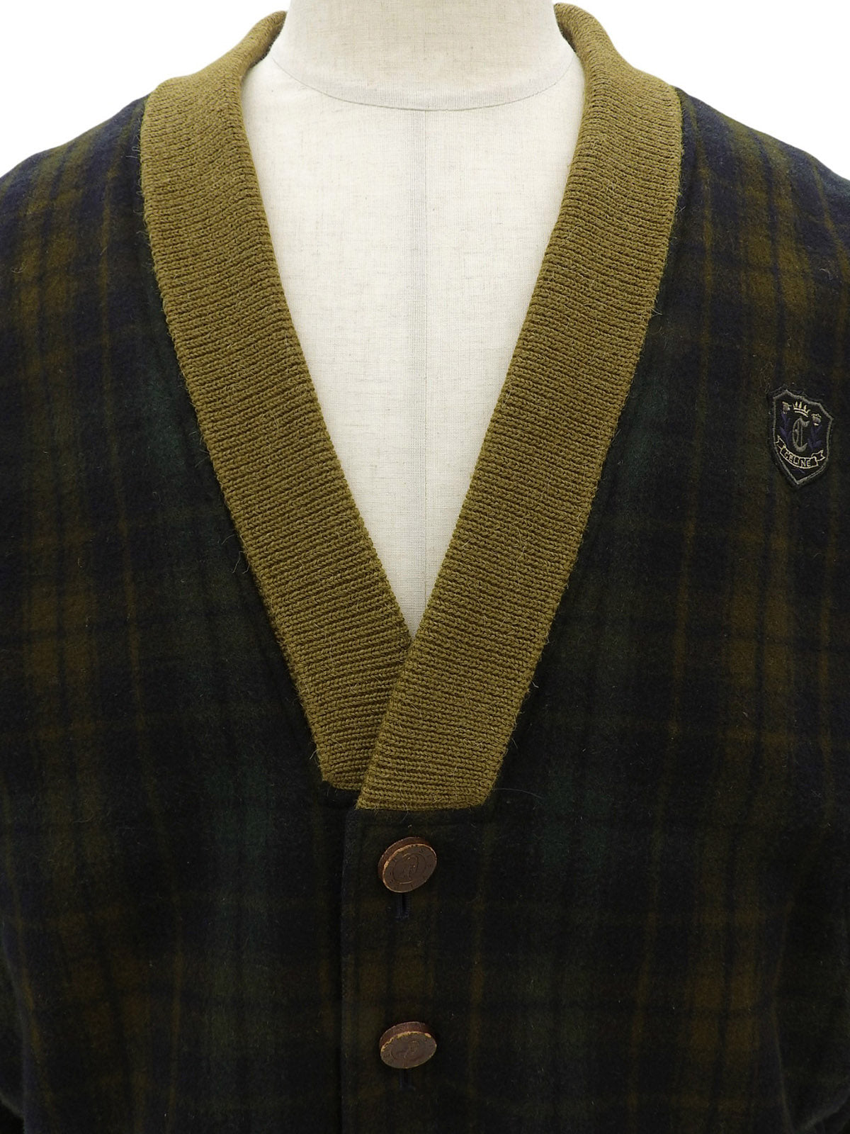 チェックパターンホースキャリッジボタンブルソン #M カーキ/マルチ