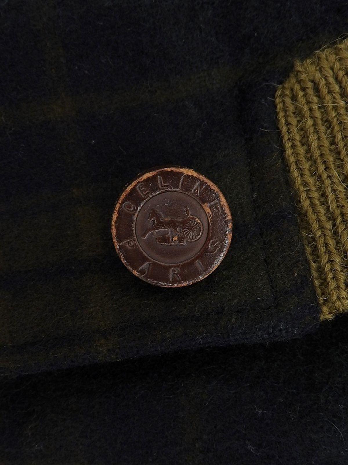 チェックパターンホースキャリッジボタンブルソン カーキ/マルチ