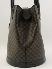 マカダムパターンロゴエンボスハンドバッグ ブラウン/ブラック