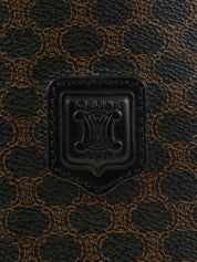 マカダムパターンロゴエンボスハンドバッグ ブラウン/ブラック