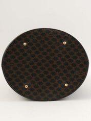 マカダムパターンロゴエンボスハンドバッグ ブラウン/ブラック