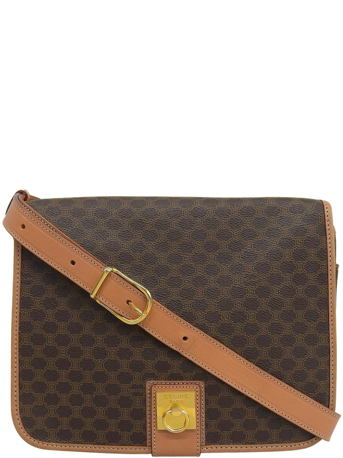 棕色碎石图案单肩包