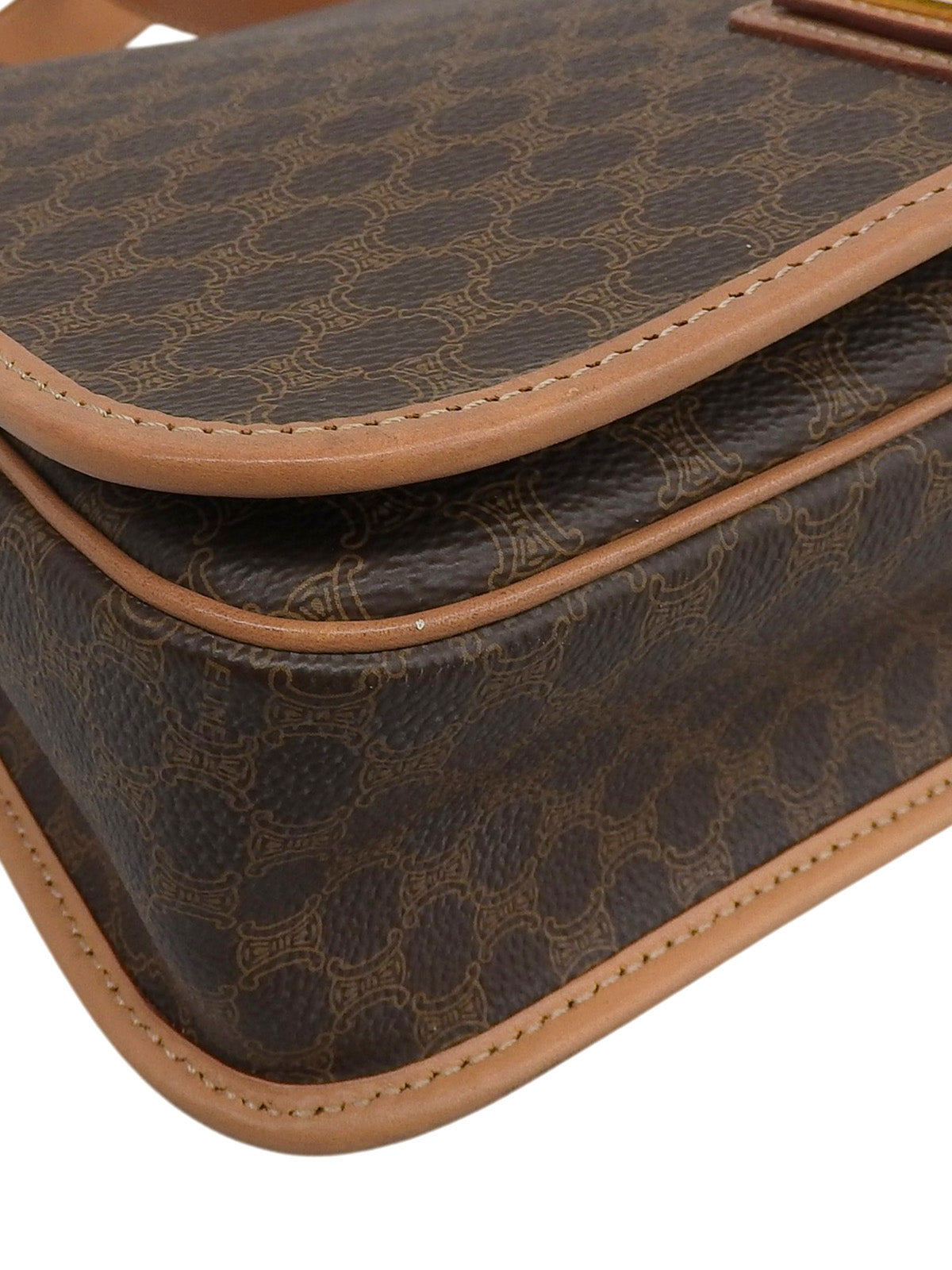 棕色碎石图案单肩包