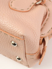 ロゴプレートハンドバッグ ピンク