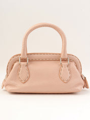 ロゴプレートハンドバッグ ピンク