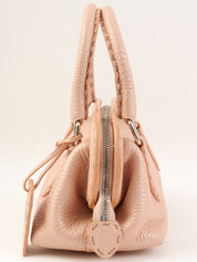 ロゴプレートハンドバッグ ピンク