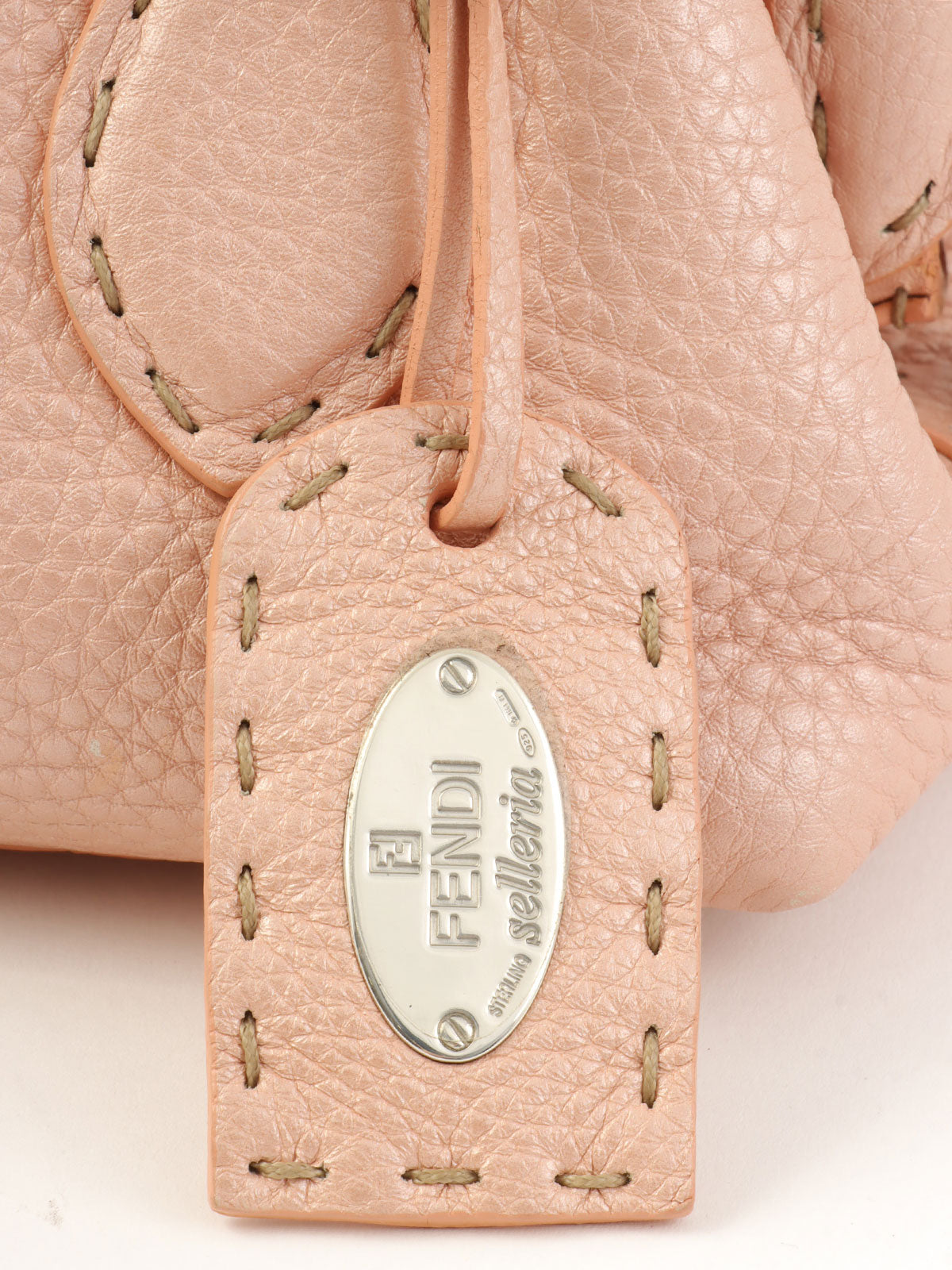 ロゴプレートハンドバッグ ピンク