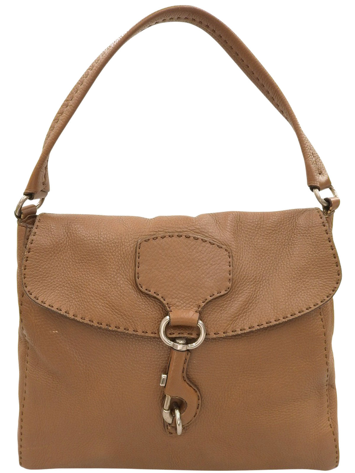 ロゴプレートワンショルダーバッグ ブラウン