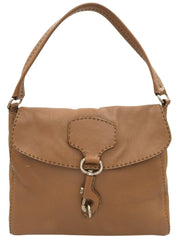 ロゴプレートワンショルダーバッグ ブラウン