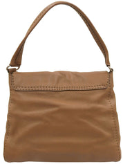 ロゴプレートワンショルダーバッグ ブラウン