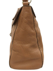 ロゴプレートワンショルダーバッグ ブラウン