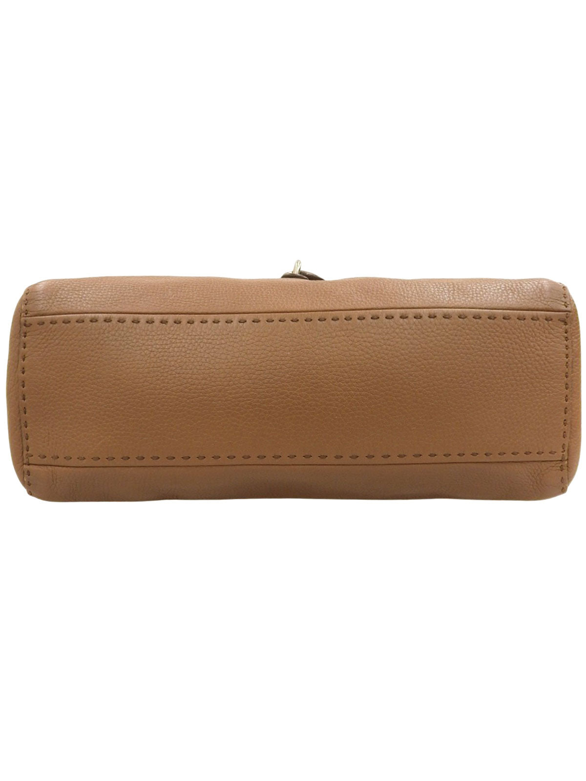 Brown logo plate one-shoulder bag