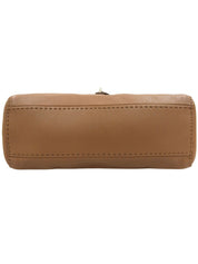 Brown logo plate one-shoulder bag